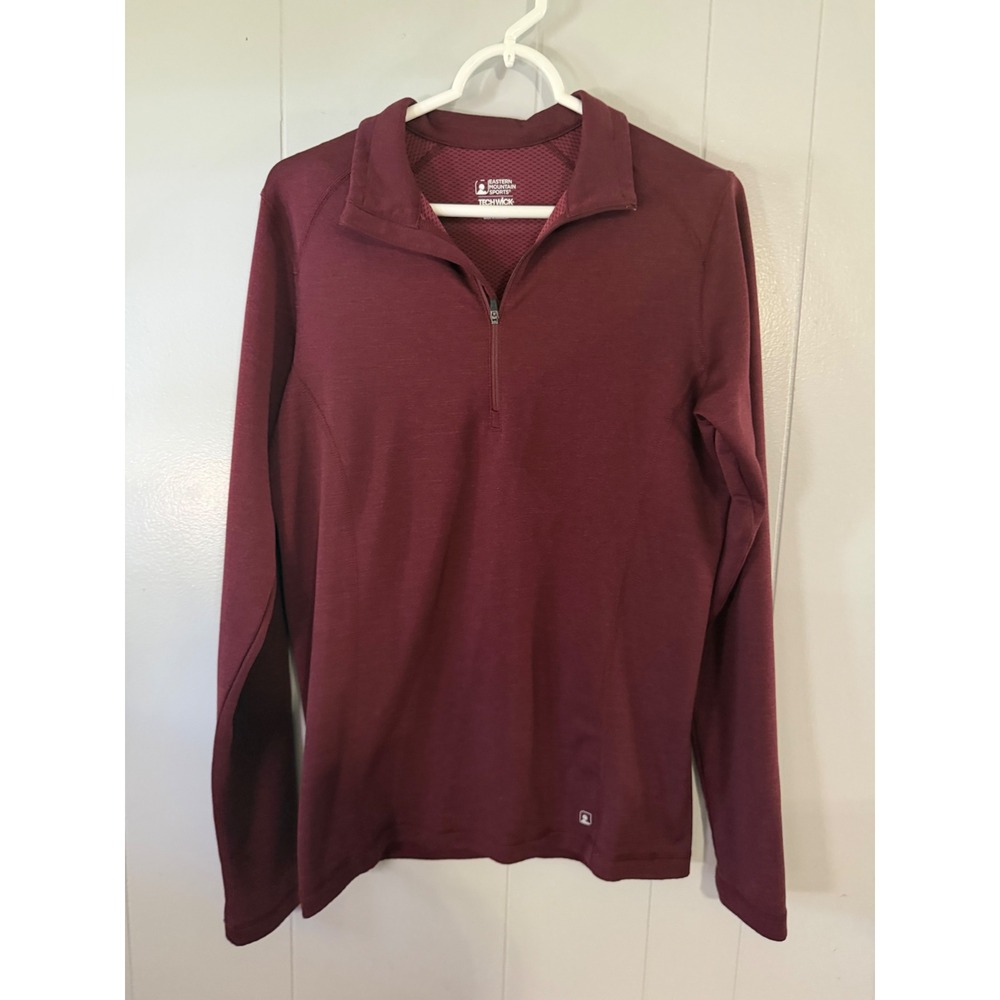 Eastern‎ Mountain Sports Pullover Mens S Techwick Quarter Zip Burgundy EUC